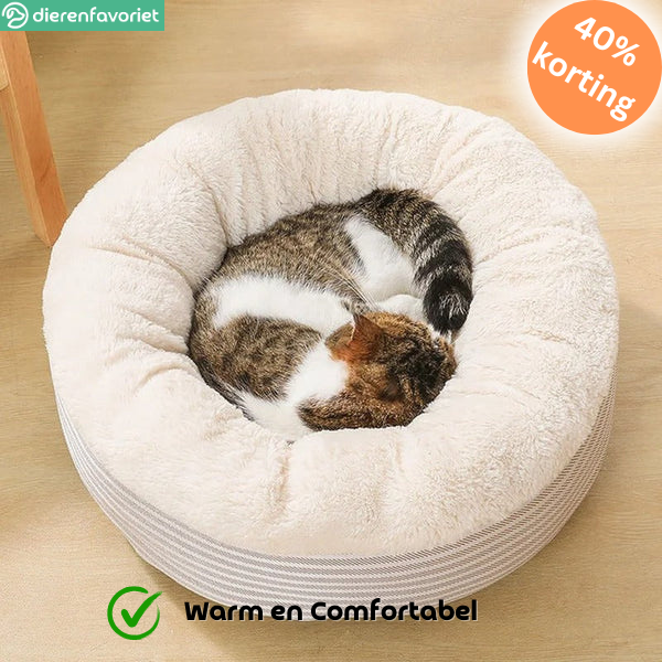 ComfyCat™ | Pluche Ronde Mand voor Katten en Kleine Honden – Stressvrije Ontspanning