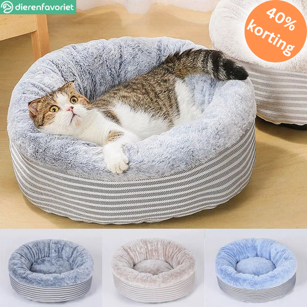 ComfyCat™ | Pluche Ronde Mand voor Katten en Kleine Honden – Stressvrije Ontspanning