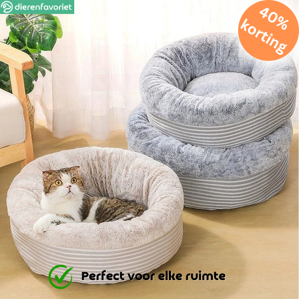 ComfyCat™ | Pluche Ronde Mand voor Katten en Kleine Honden – Stressvrije Ontspanning