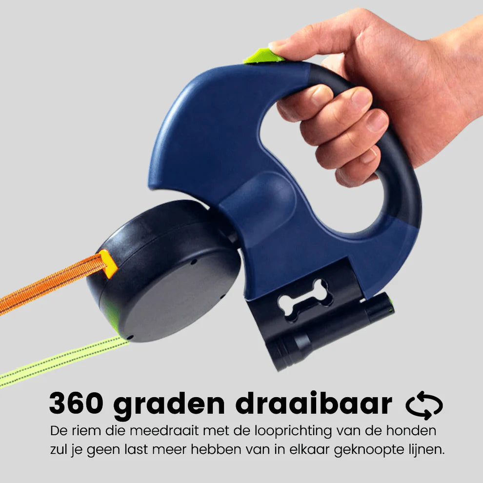 TwinWalk™ | Zeg vaarwel tegen in de knoop zittende hondenriemen!