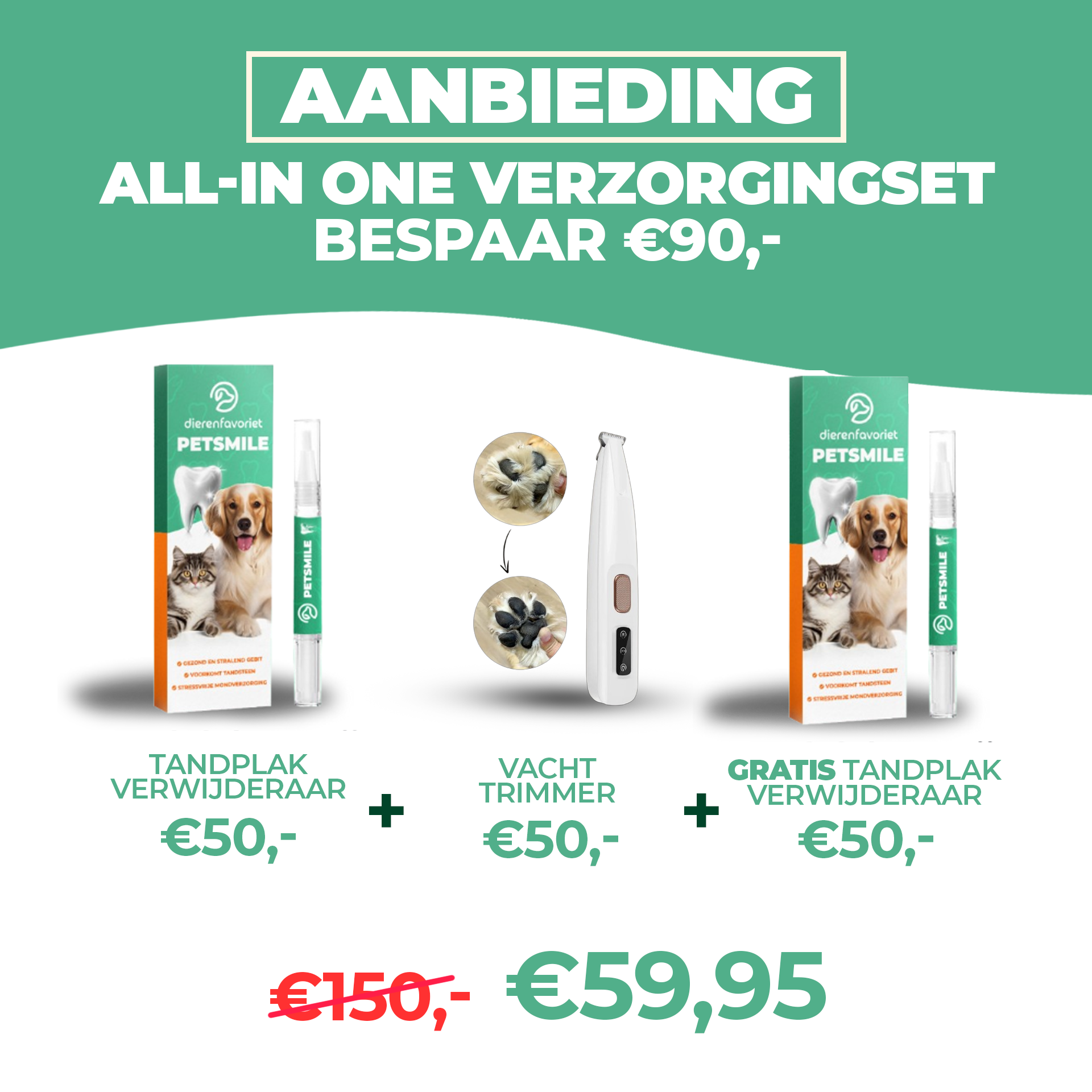 All-in-One Verzorgingset™ | Geen dure dierenarts & trimbezoeken meer!